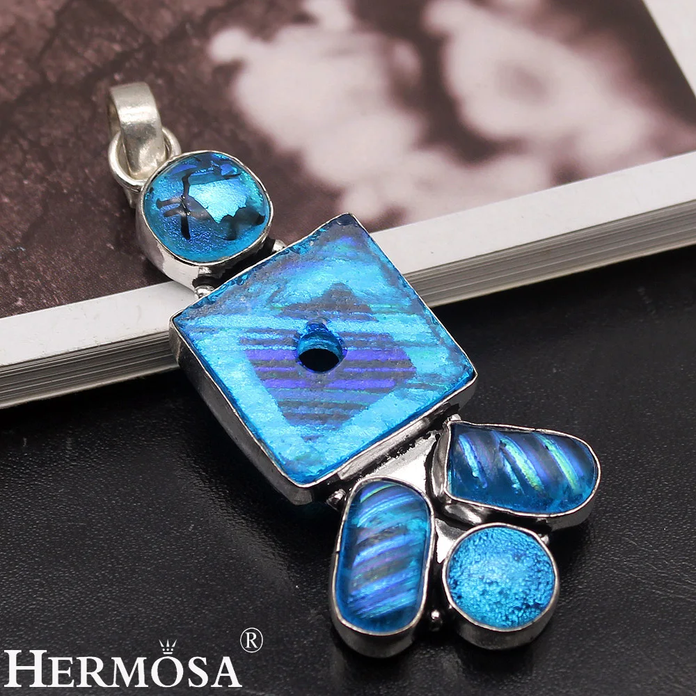 Hermosa натуральные антикварные синие дихроические аксессуары для ювелирных