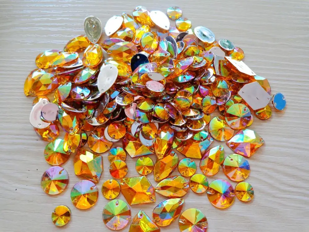 300 шт. акриловые бусины разной формы для вышивания одежды