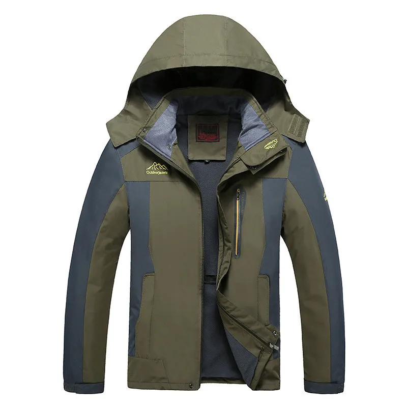 

Plus Size 8XL Fleece Military Jacket Men Waterproof Hooded Breathable Jackets And Coats Spring Autumn Outwear Army Windbreaker