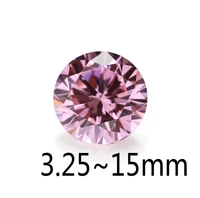50pcs 3 2520mm round shape loose cz stone pink color aaaaa cubic zirconia synthetic gems for jewelry diy stone