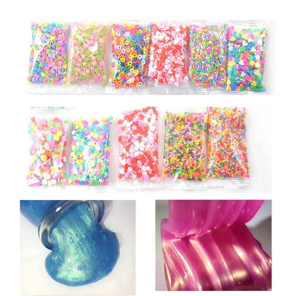 10 г жемчужная пудра DIY комплект пушистых поставки слаймов блестящая украшение