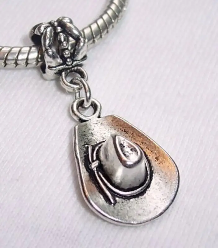 Лидер продаж! 10 шт. Очаровательная ковбойская шляпа из цинкового сплава Висячие