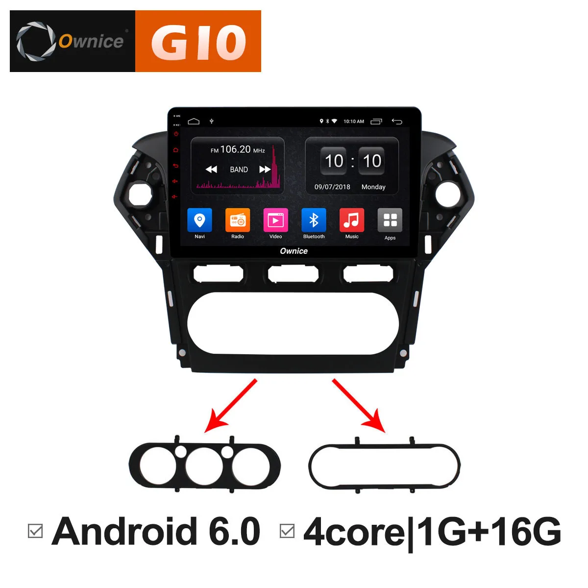 10,1 дюймов Android 8,1 головное устройство стерео автомобильный DVD gps Навигатор Радио мультимедийный плеер для Ford Mondeo 2011 2012 развлечения TPMS - Цвет: S1281C-1CB