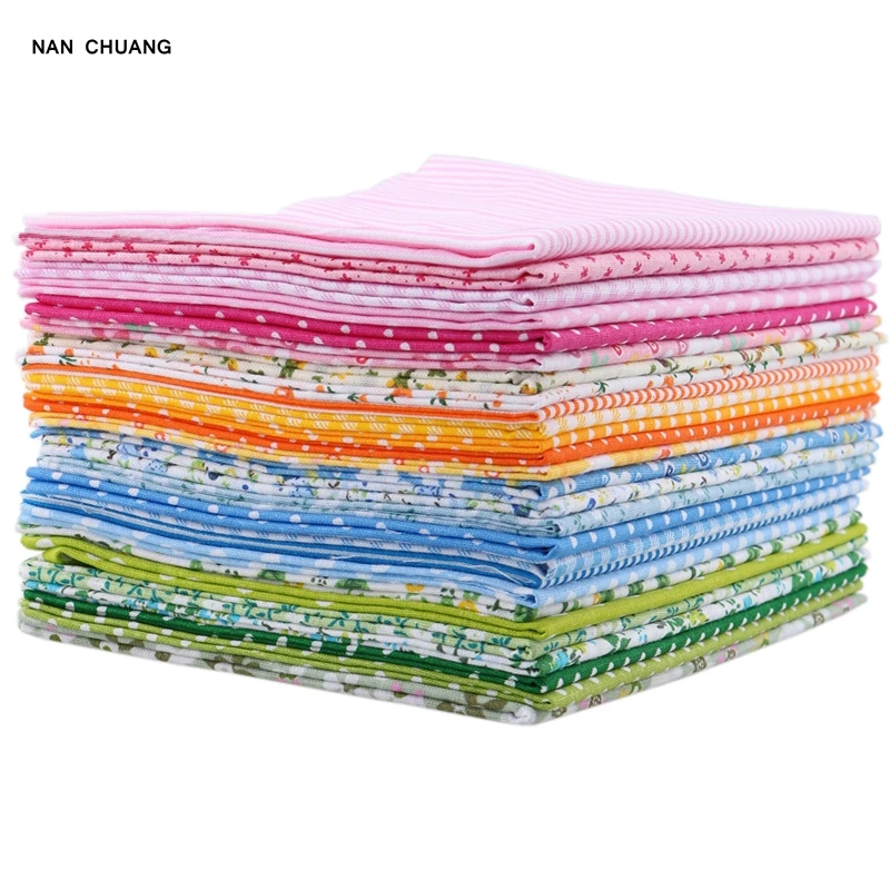 

Nanchuang Thin Cotton Fabric Patchwork For DIY Quilting Sewing Fat Quarters Bundle Tissue Telas Tilda Needlework 28pcs 50x50cm