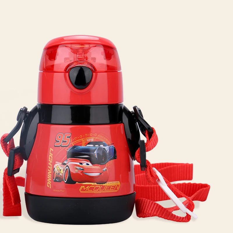 McQueen Red Дисней 310 мл Новая Вакуумная бутылка 304 из нержавеющей стали с портативной веревкой - Цвет: McQueen Red