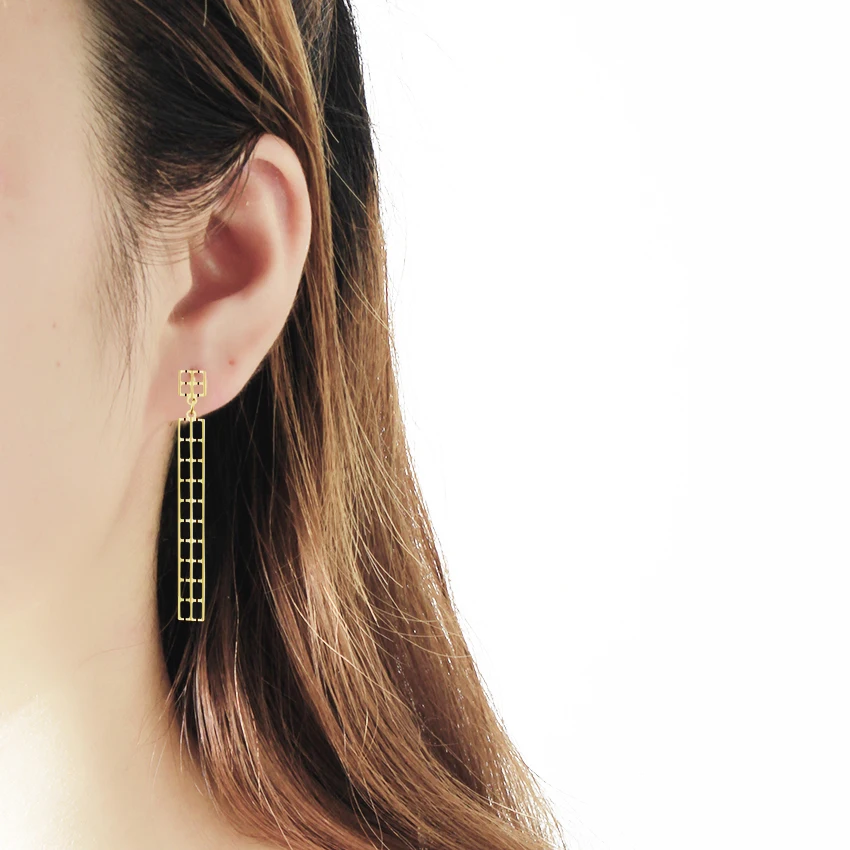 Тонкие полые длинный прямоугольник Серьги для Для женщин чешские ювелирные