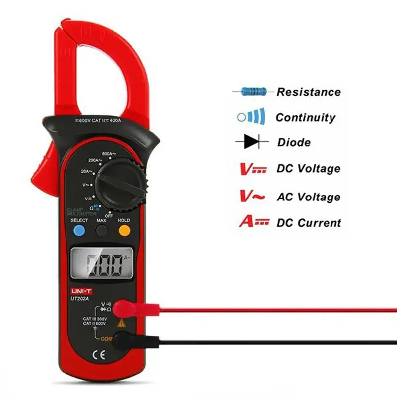 Цифровой Текущий клещи 600A DC/AC мультиметр Авто начиная Напряжение измерения Amp