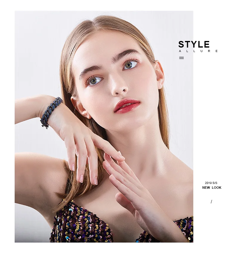 CDE, украшенный кристаллами Swarovski, хип-хоп, циркониевый, Майями, кубинский браслет, хип-хоп ювелирные изделия, браслет-цепочка, ювелирные изделия