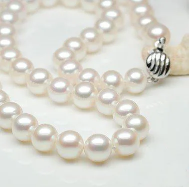 ?? 新 Arriver 見事なパールジュエリー、大 AAA 9-10 ミリメートル高品質ラウンドリアル淡水パールネックレス