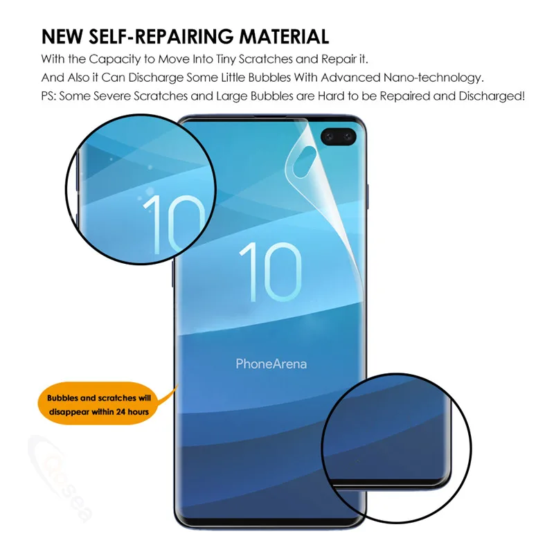 Qosea ( 3 шт.) для Samsung Galaxy S10 Plus защита экрана Ультрапрозрачная Передняя пленка Lite E