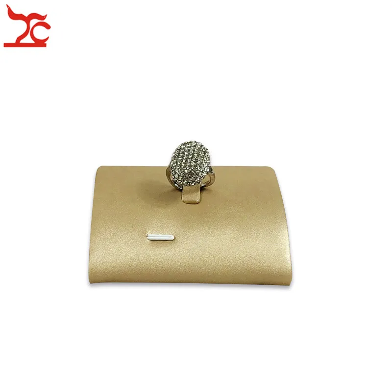 Curve Base Gold PU Ring Jewelry Display Stand Resin Single Organizer Exhibition Holder 8*8*2.5cm | Украшения и аксессуары