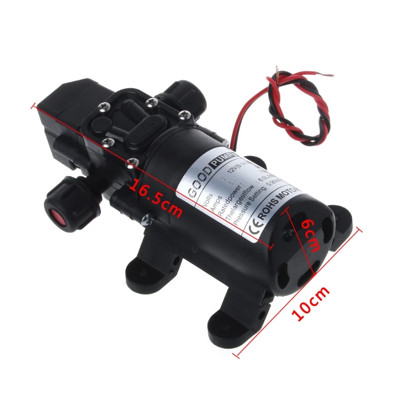 

DC 12V 130PSI 6L/Min Water High Pressure Diaphragm Self Priming Pump 70W New