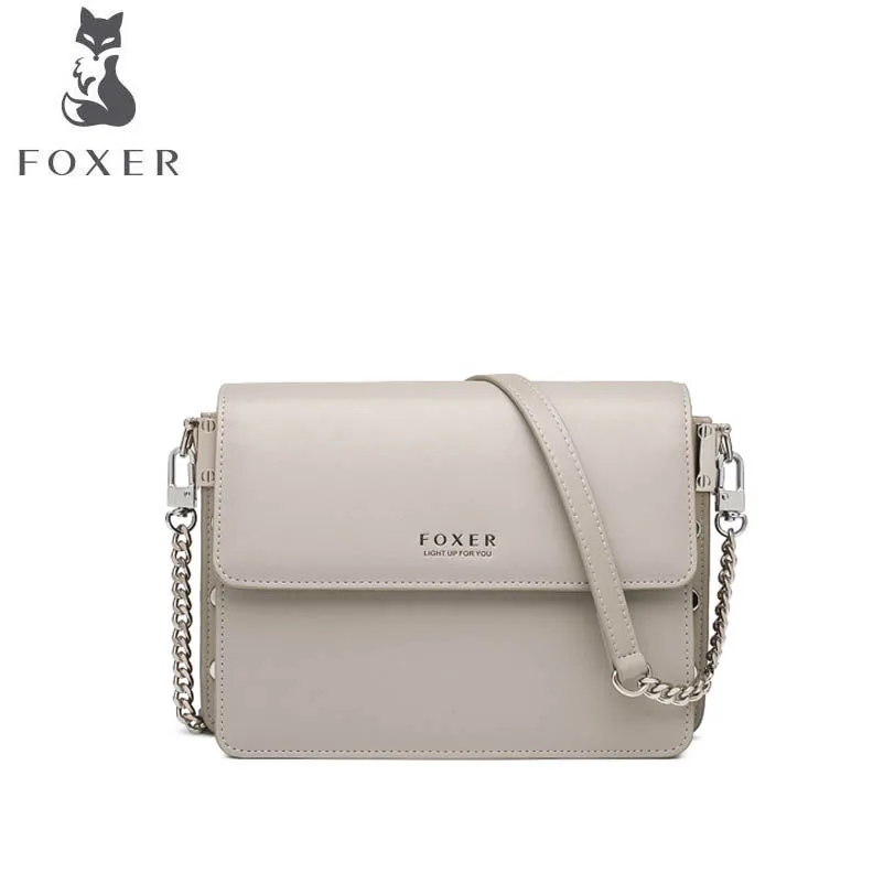 FOXER 2019 новая ретро сумка на одно плечо кожаная женская модная маленькая