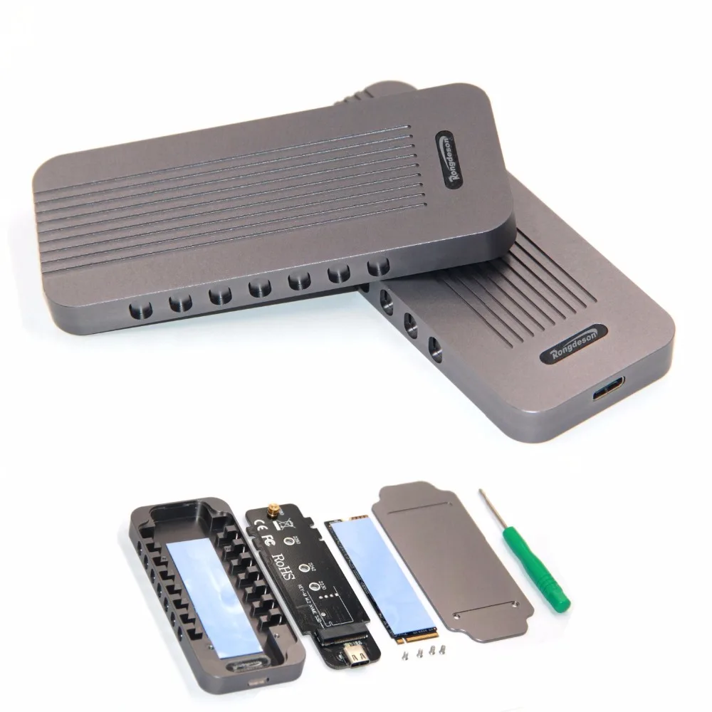 SP Metal External M.2 to 10Gbps USB 3.1 Type C NVMe PCIe 3.0 SSD Enclosure Case M Key NGFF USB3.1 HDD Box C to C Cable Adapter
