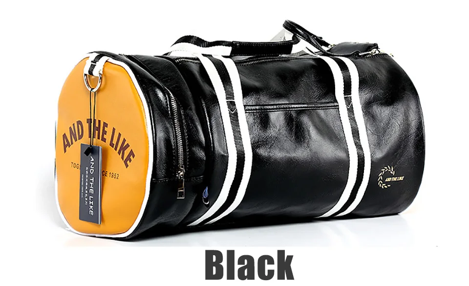 Yellow Black Качественная мужская спортивная сумка из искусственной кожи, женская сумка для спортивной обуви, женская сумка для фитнеса через плечо, сумка для йоги, дорожные сумки - Цвет: Yellow Black