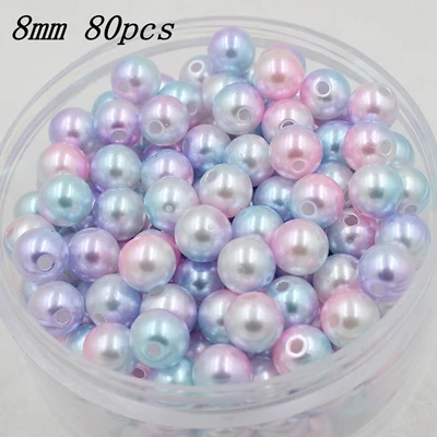 8mm 80pcs 3/4/6/8/10/12/14/16/18/20 мм дешевый круглый искусственный жемчуг бусы ручной работы DIY браслет ювелирные изделия Аксессуары для изготовления - Цвет: 8mm 80pcs