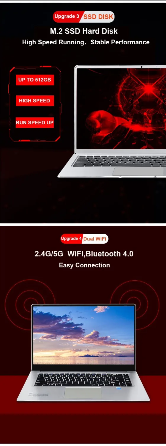 BINYEAE ноутбук 15,6 дюймов 6 ГБ ОЗУ 128 ГБ 256 ГБ 512 ГБ SSD ультрабук Игровые ноутбуки Intel J3455 Win10 OS ноутбук компьютер