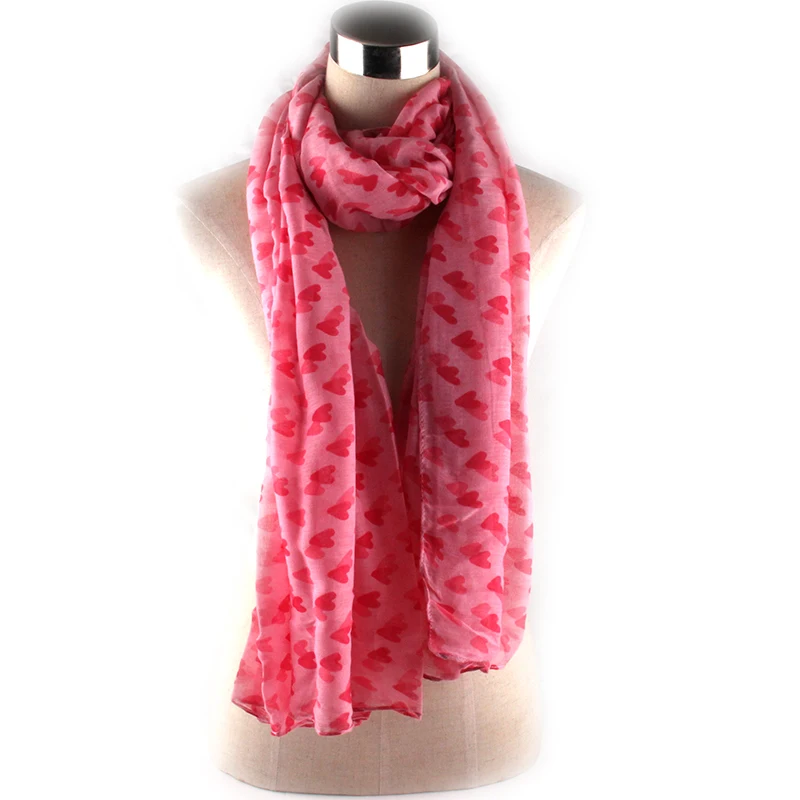 

Fashion Women Flowers Scarf Long Soft Floral Wrap Ladies Heart Scarves
