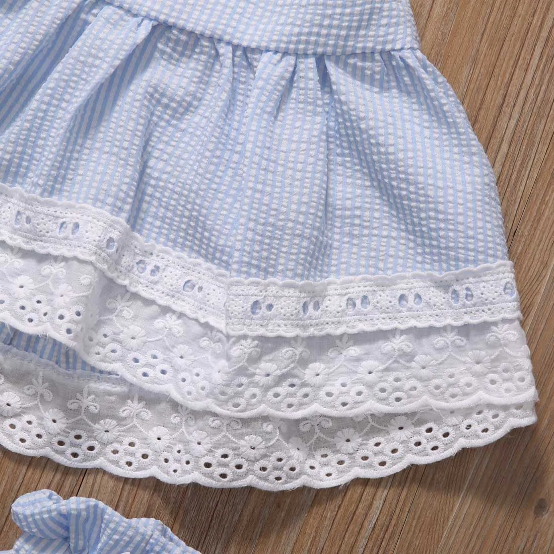 Комплект из 2 предметов платье с бантом для новорожденных девочек 2017 г. летняя