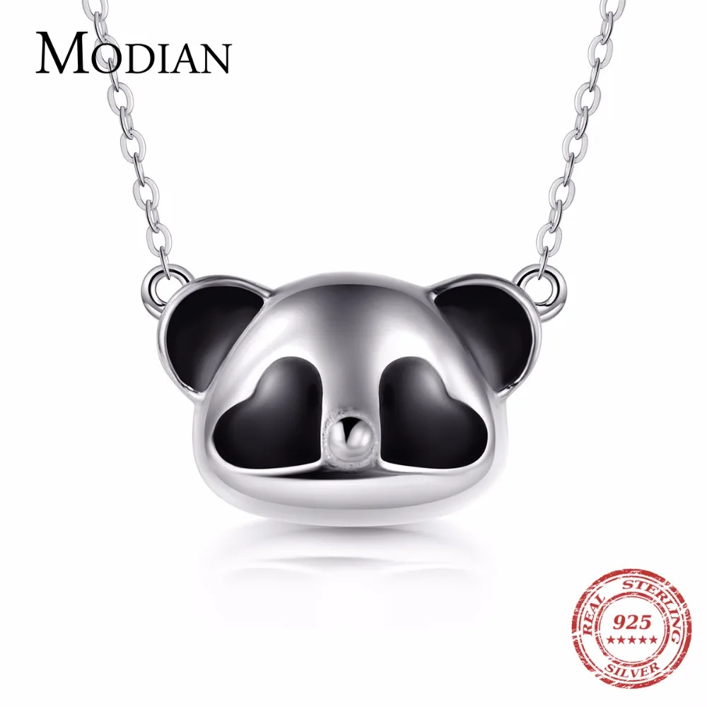 Modian Новый Восточный элемент Стиль 100% 925 Серебряное ожерелье Мода 3D черно-белая