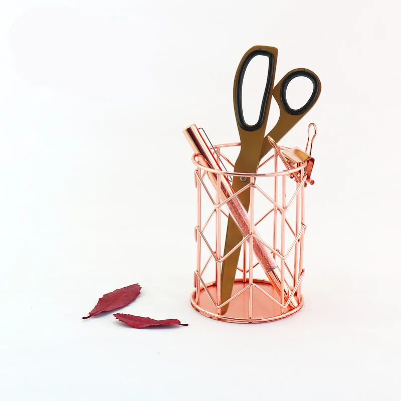 Пачка 1 шт. розовая золотая металлическая ручка держатель коробка органайзер