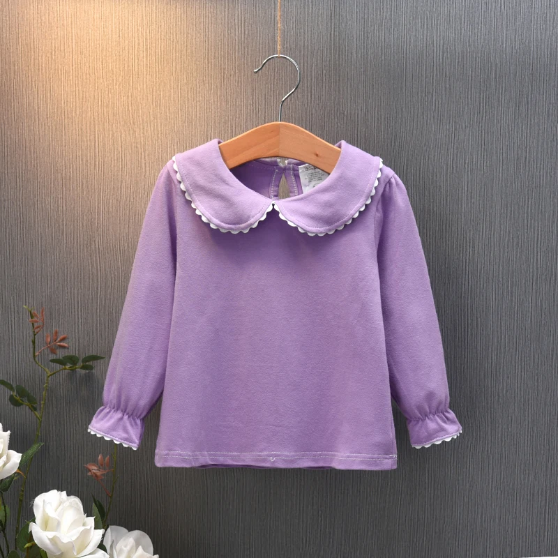baby girls clothes spring t-shirts long-sleeve lovely princess tshirt cotton o-neck female children clothing top tees