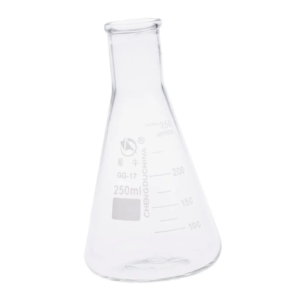 2 шт лабораторная бутылка 250 мл измерительная коническая фляга Erlenmeyer + 10