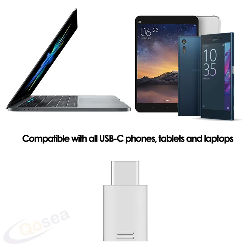 Qosea 2 упак. Тип C Quick Charge преобразует адаптер Вход Micro USB конвертер быстрого для