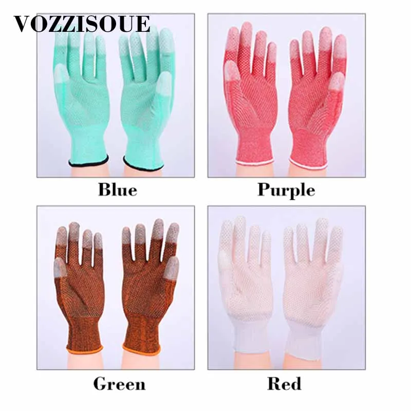 6 пар Нескользящие садовые перчатки из искусственной кожи рабочие с безопасным