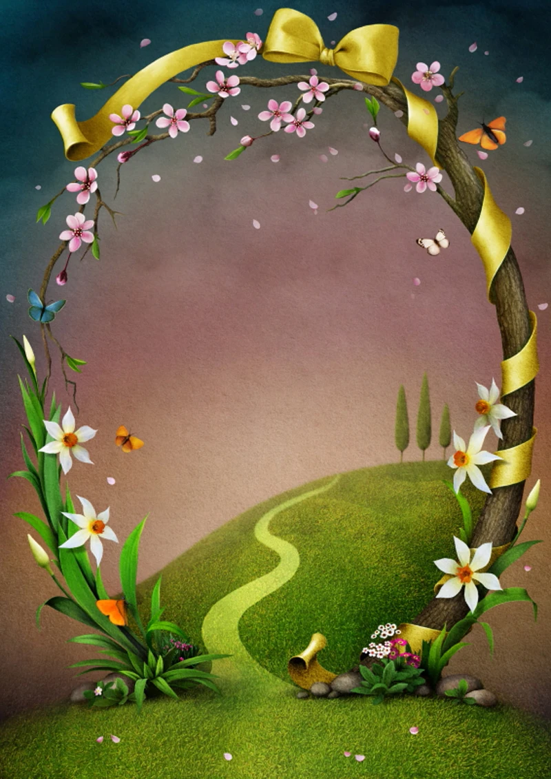 

HUAYI easter backdrop flower scenery photography vinyl backdrops easter eggs background XT-5242