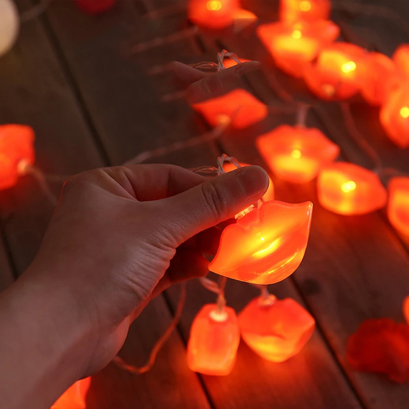 Новинка 10 м 100Led сексуальные красные губы гирлянды для вечеринки светодиодные