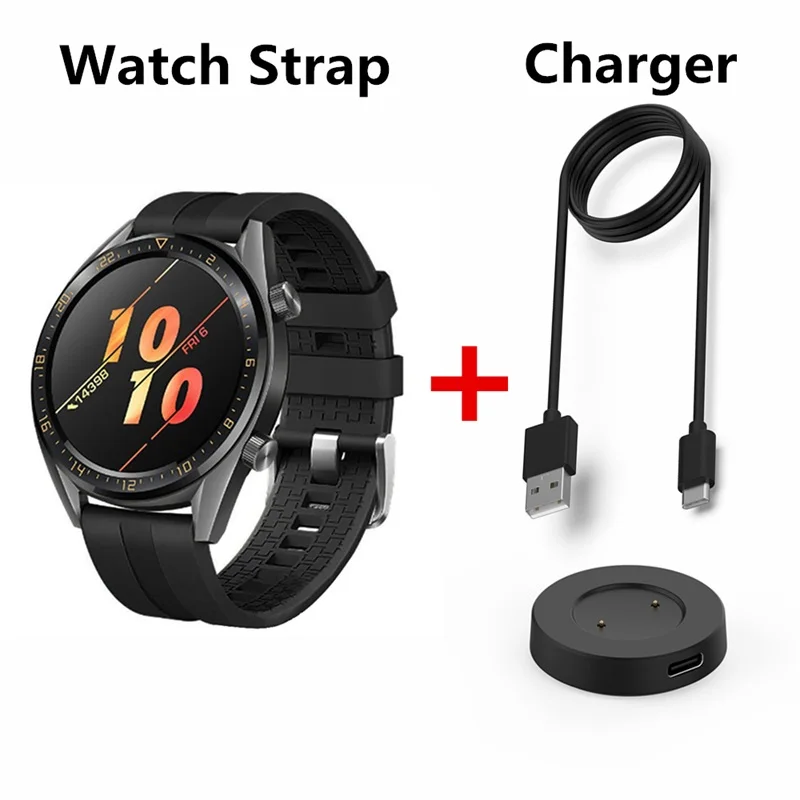 Package 1 Ремешок для huawei Watch зарядное устройство GT силиконовый ремешок для часов Honor Watch Magic 22 мм кожаный браслет для huawei GT активные ремни - Цвет: Package 1