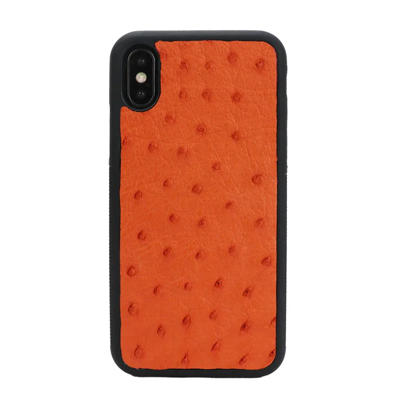 Высококачественный однограммный чехол из натуральной кожи страуса для iphone 11 12 pro