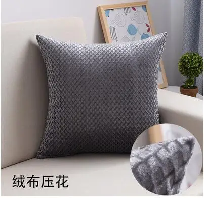 Однотонный Бархатный Чехол для подушки с тиснением большая наволочка дивана