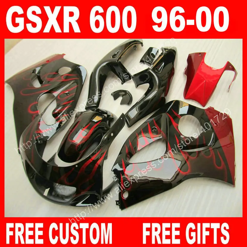 Обтекатели для SUZUKI 1996 1998 2000 SRAD GSXR600 GSXR750 горячая распродажа 96 99 GSXR 600 750 Черное и