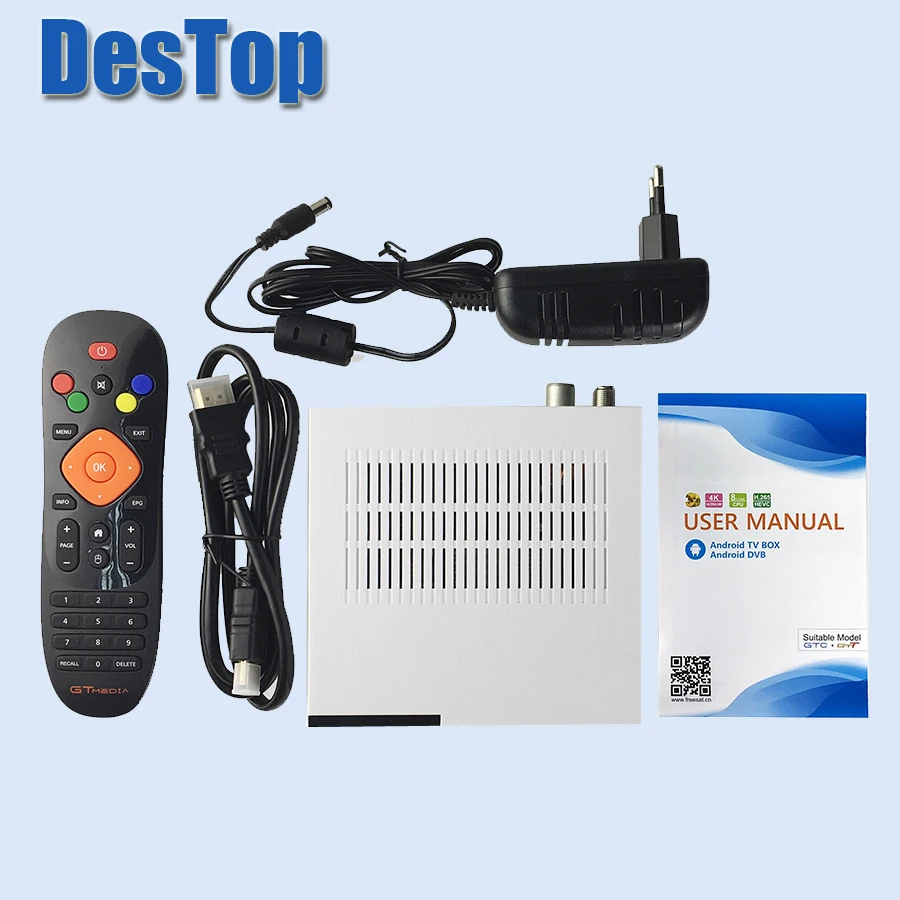 Свободно сел натуральная Freesat GTC спутниковый ресивер DVB S2 C T2 ISDB T Amlogic T95D Бесплатная