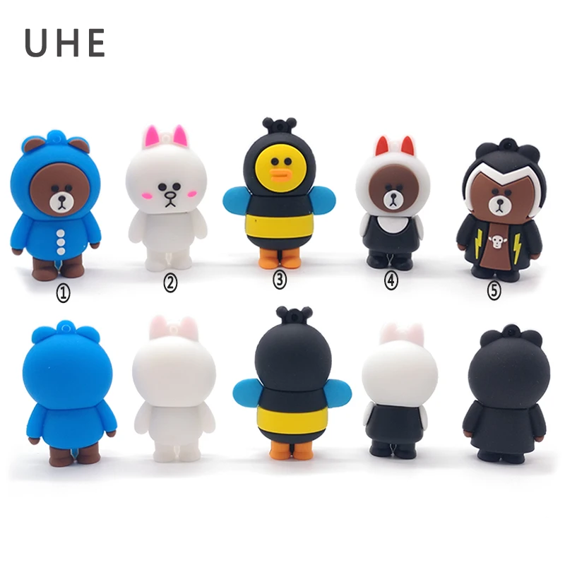 USB flash drive pendrive cartoon animmals memor stick u disk 4GB 8GB 16GB 32GB 64GB cute Rabbit/ Bee/bear creative pen | Компьютеры и