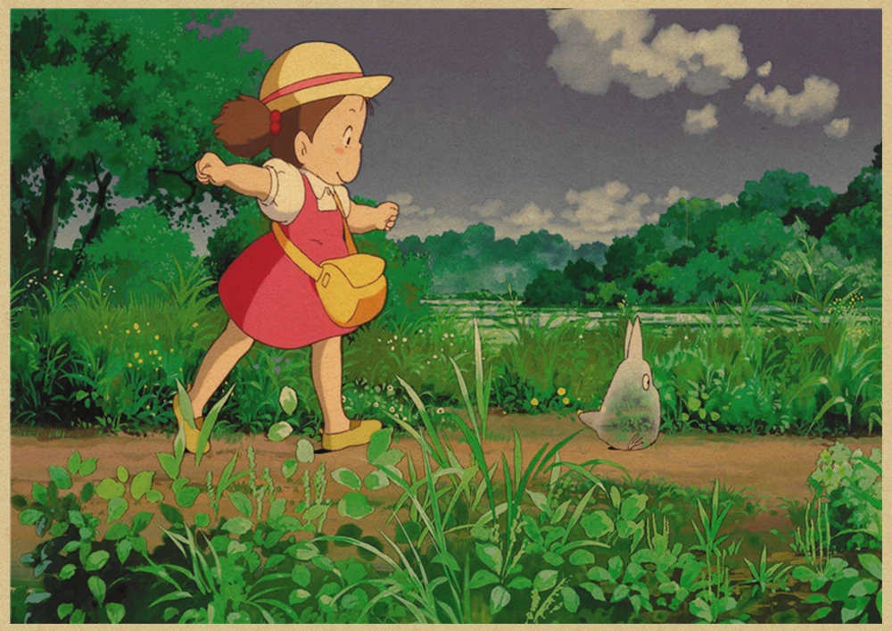 Хаяо Миядзаки мультфильм Tonari no Totoro ретро крафт-бумага плакат ВИНТАЖНЫЙ ПЛАКАТ украшение комнаты