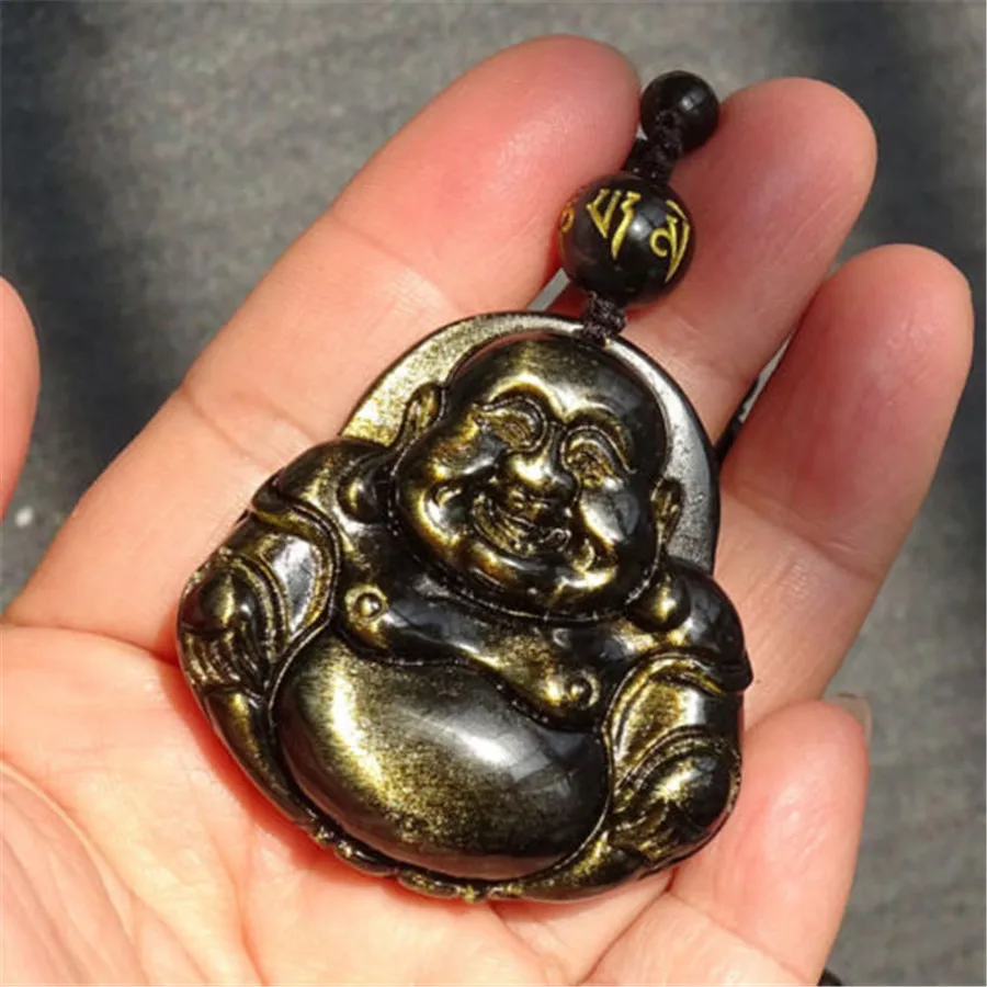 Оптовая продажа подвеска в форме Будды Maitreya из 100% натурального золота и черного