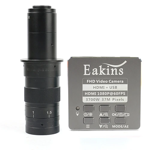 with 180x lens 1080P FHD 37MP HDMI USB промышленный электронный цифровой видео микроскоп камера 180X 300X C крепление объектива для лаборатории Телефон PCB пайки - Цвет: with 180x lens