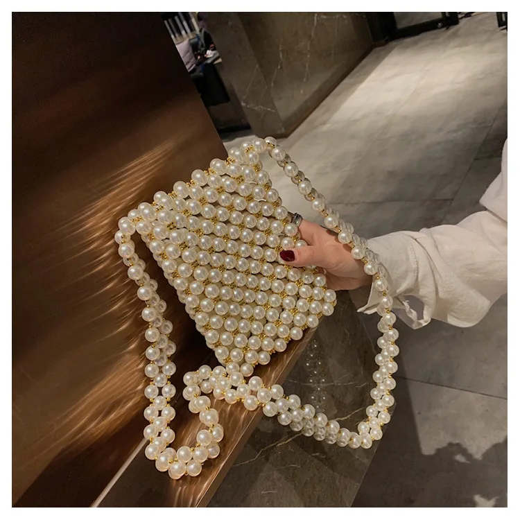 сумка женская 2019 Модный с жемчугом ручной работы из бисера для мобильного