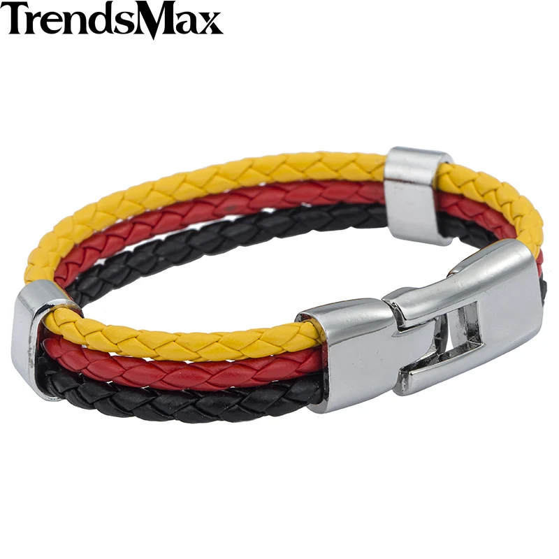 Trendsmax Национальный флаг Италии ES DE RU кожаный браслет для мужчин и женщин веревка ручной работы плетеный браслет ювелирные изделия LB141