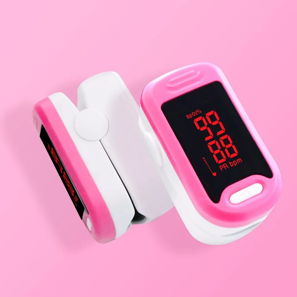 Розовый 50 pcs wholesale Finger tip Oximeter Pulse Rate Fingertip SPO2 Blood Oxygen Saturation Monitor - Цвет: Розовый