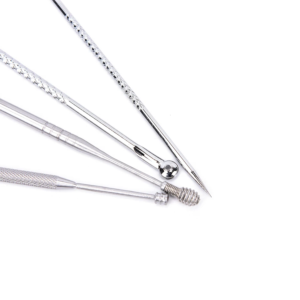 4 шт угрей прыщей экстрактор и комедонов инструмент для удаления + ушной воск Стик