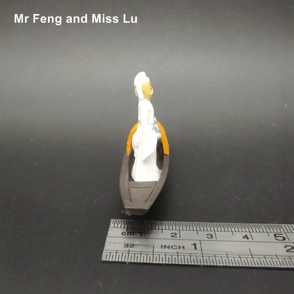 Китайская культура Li Po поэт на лодке Модель Смола мини ремесло ребенок Обучающие