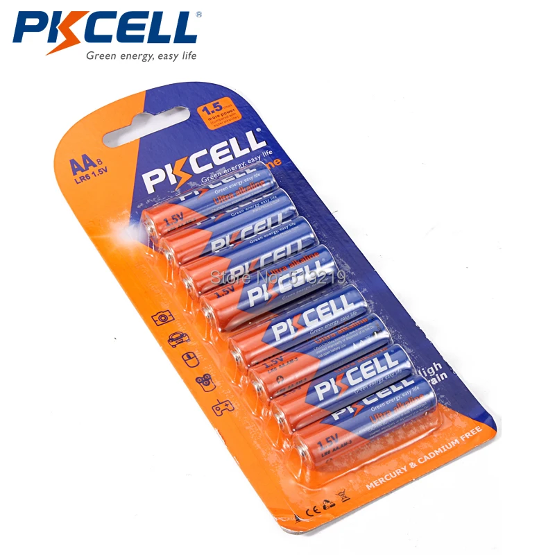 40 шт. щелочные аккумуляторы PKCELL 1 5 в E91 AM3 MN1500 LR6 AA|aa alkaline battery|alkaline batterylr6 aa |