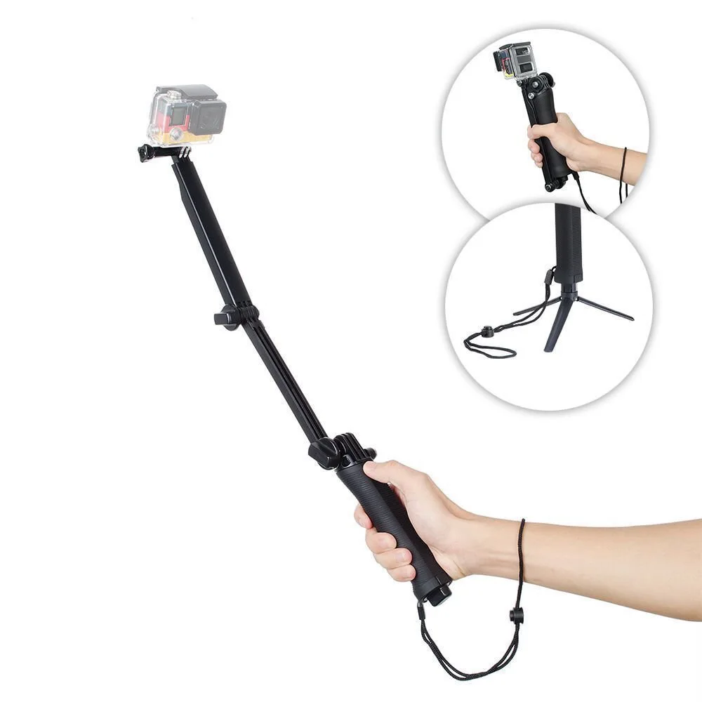 3-сторонний монопод GoPro складной держатель для камеры удлинитель штатив