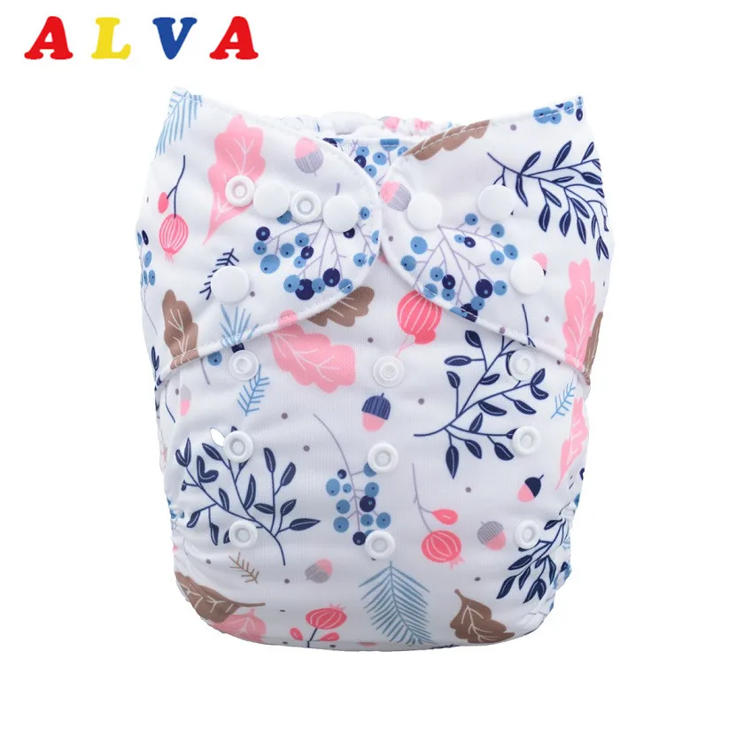 Alvababy принт! Экологически чистый подгузник моющийся с вставка из микрофибры H050