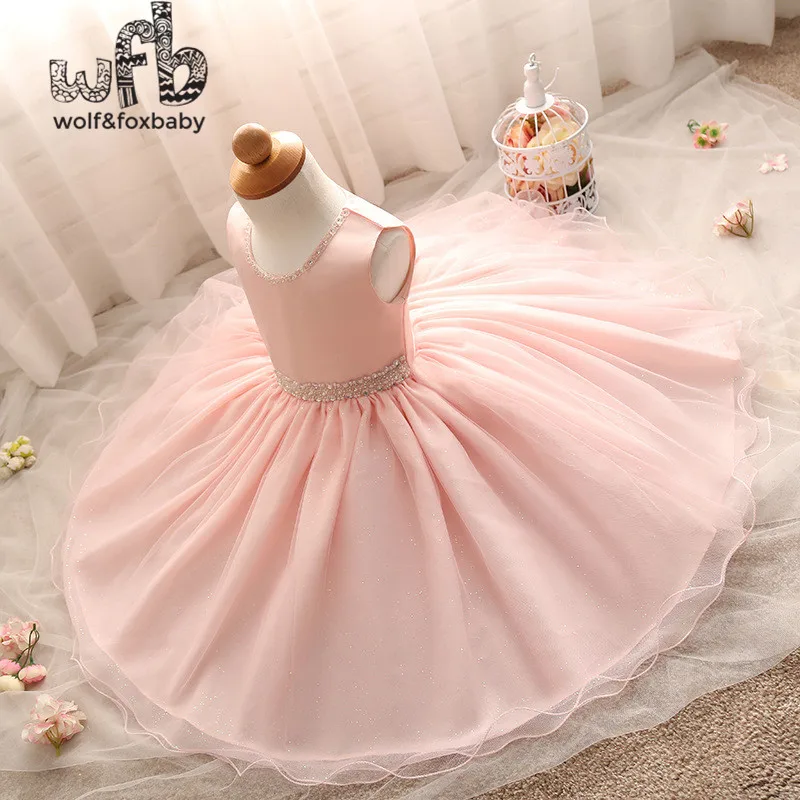 Розничная продажа платье без рукавов для девочек с инкрустацией Сетчатое летнее