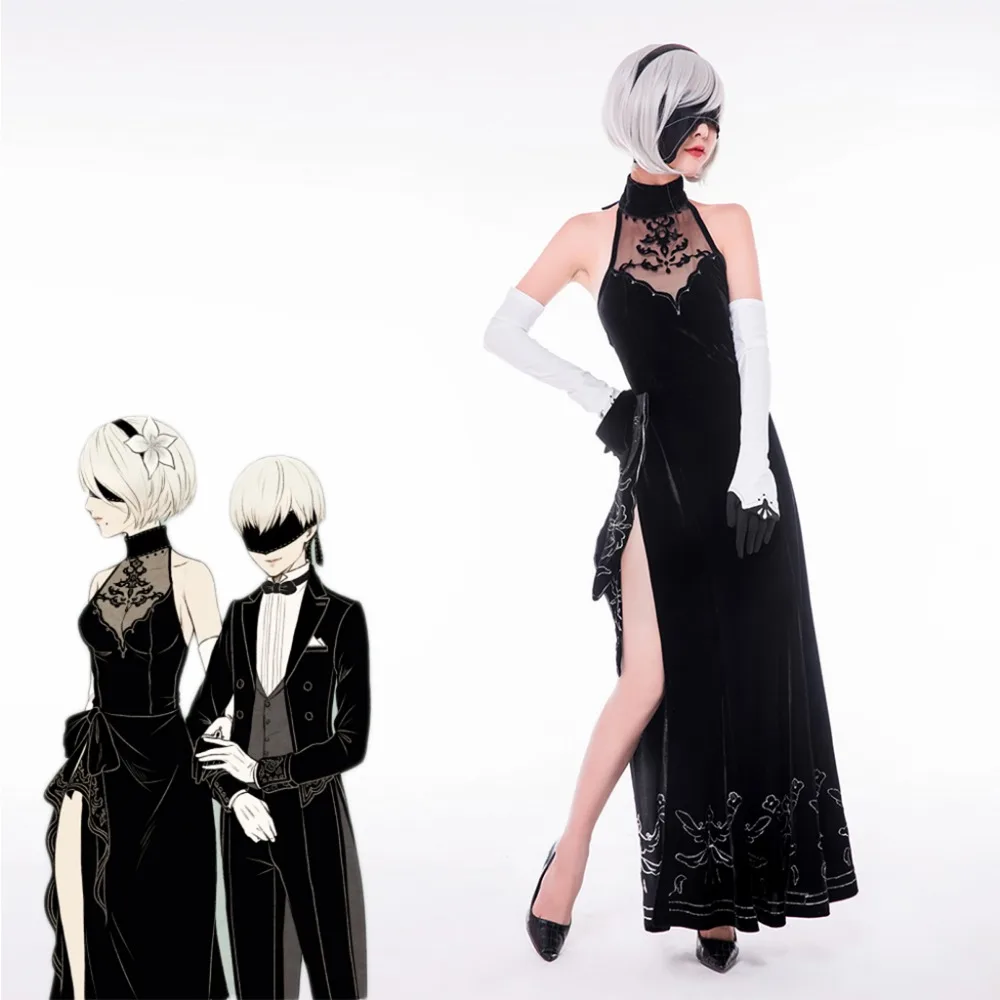 NieR: Automata; карнавальный костюм; платье Чонсам 2B; костюм 9 S; вечернее платье; Costme jorha; нарядное платье на Хэллоуин; наряд для свадьбы; J5